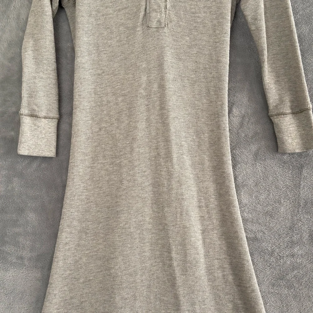 Polo Ralph Lauren Henley Maxi Style Long Dress Grey Medium Thermal  Waffle - Picture 3 of 15